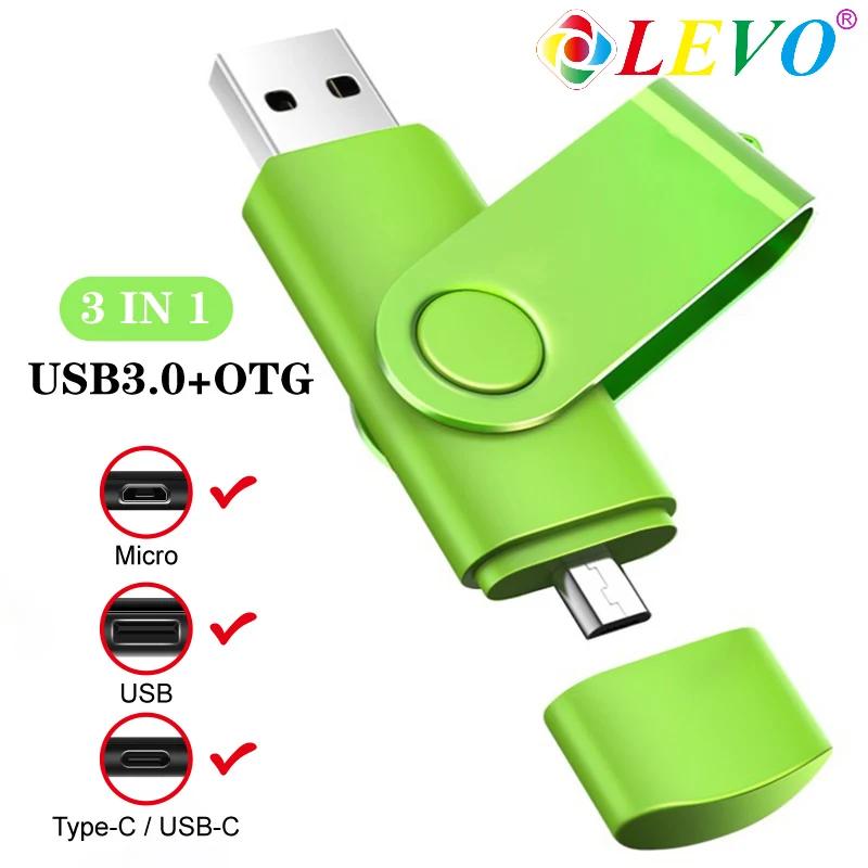 ο OTG USB ÷ ̺ 3 in 1 USB3.0  -C  ũ USB  ̺, 256GB 128GB 64GB 32GB USB ƽ Pendrives